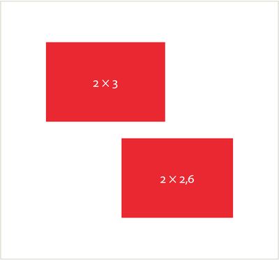 прямоугольники с пропорцией 2х3 и 2х2,6